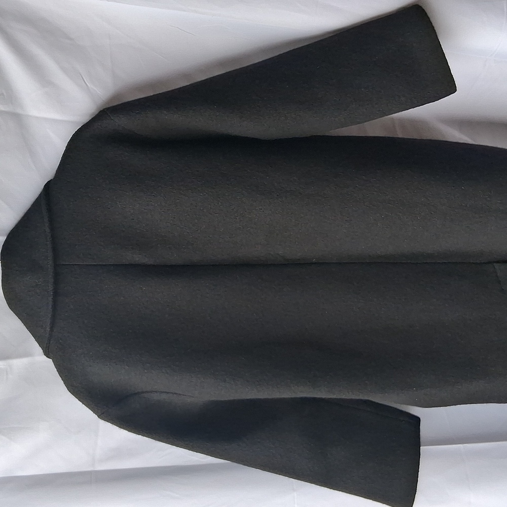 Quince 100% Merino Wool Shawl Collar Long Coat Black M - Picture 8 of 15